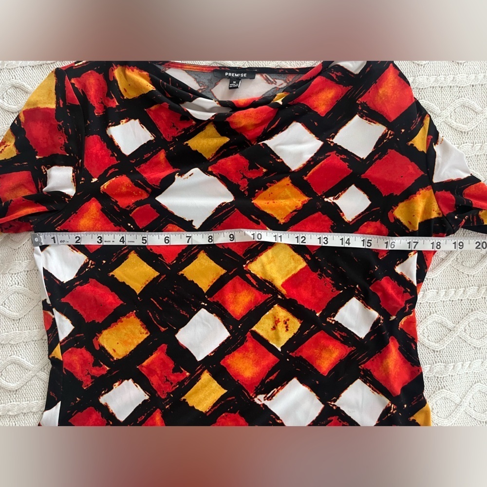 Premise Vibrant Multicolor Cowl Neck Blouse Women’s Size Medium - Picture 14 of 14